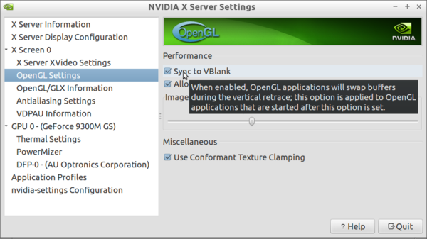 Sync to VBlank NVidia